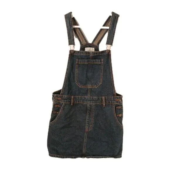 NWT Size M Denim Jean Overalls Skirt Forever 21  Farm Country Western Hillbilly - Picture 1 of 9